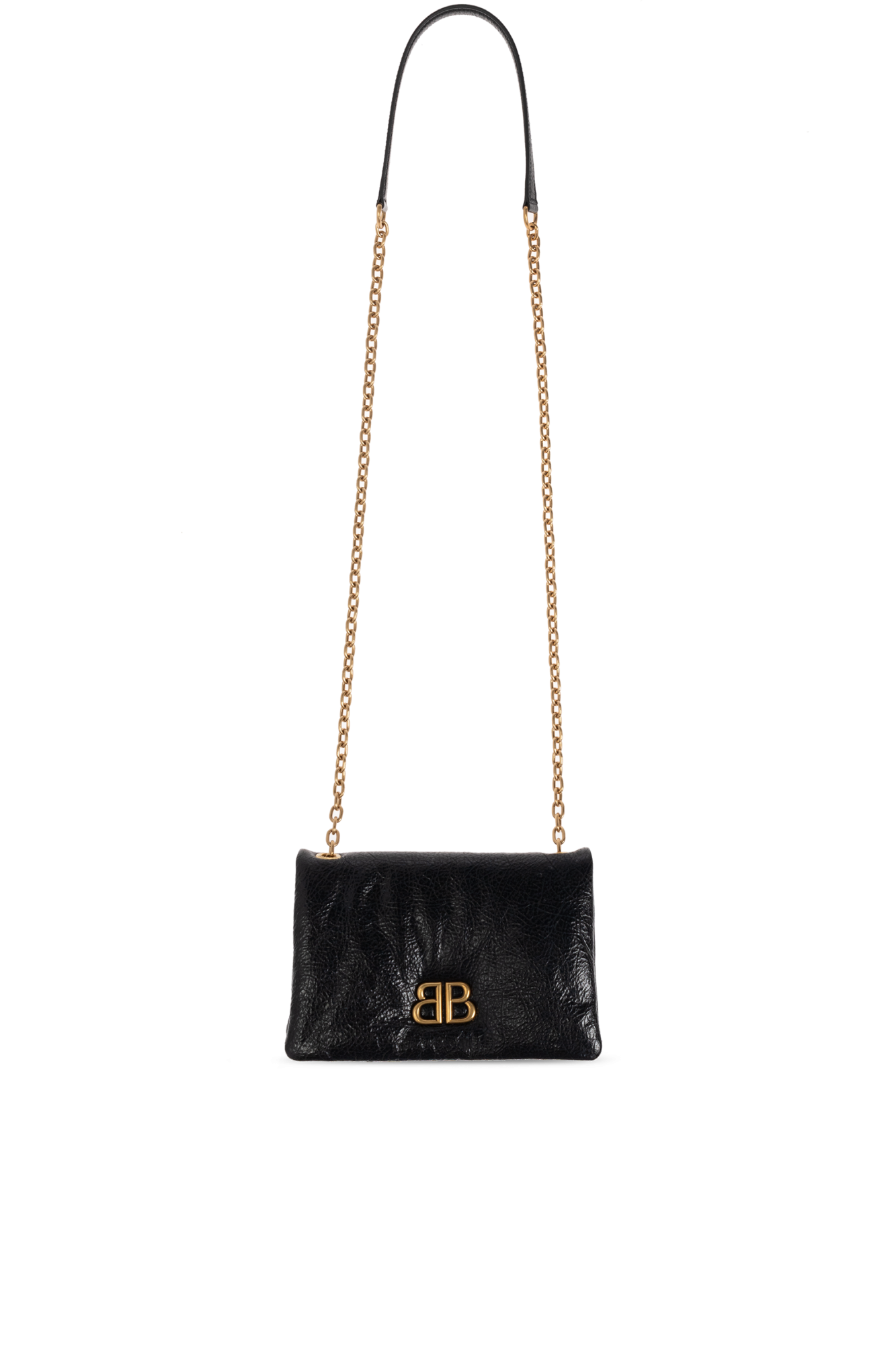 ★BALENCIAGA★ Monaco Flap Shoulder Bag Black 8016622ABCI100 BALENCIAGA MONACO Flap Messenger S Shoulder Bag